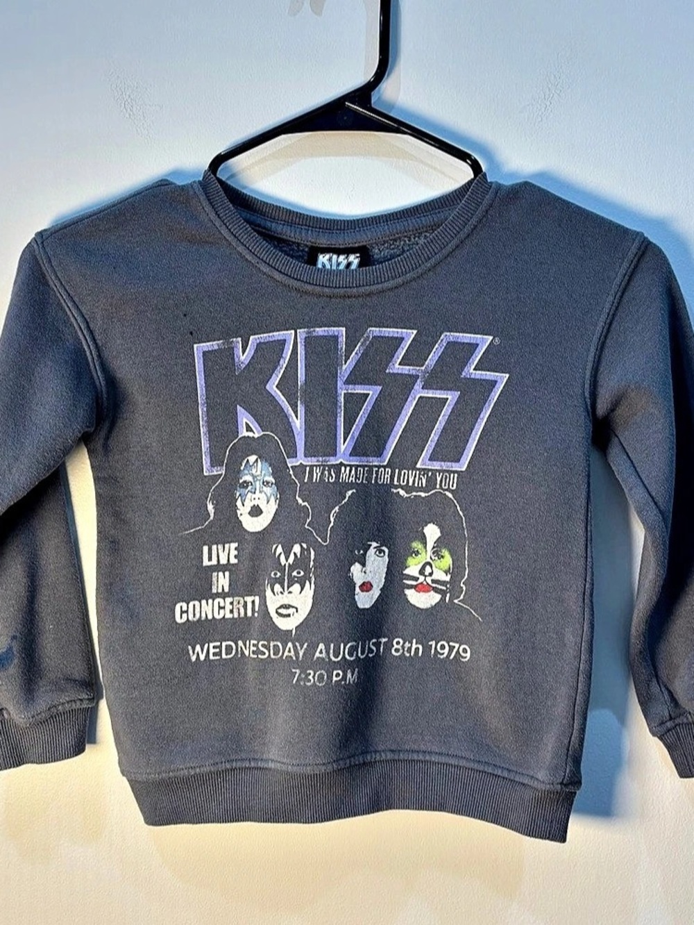 Vintage Inspired KISS Toddler Sweatshirt 5T Gray Rock Band Concert Graphic Y2K